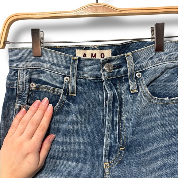 AMO Denim Loverboy High Waist Straight Leg Jeans in Loved Wash Size 24 - Picture 3 of 7